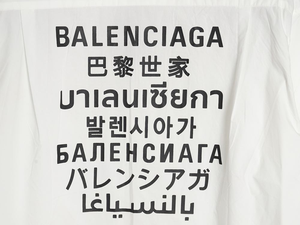 Ba*len*cia*ga 24fw seven languages print long-sleeved shirt
