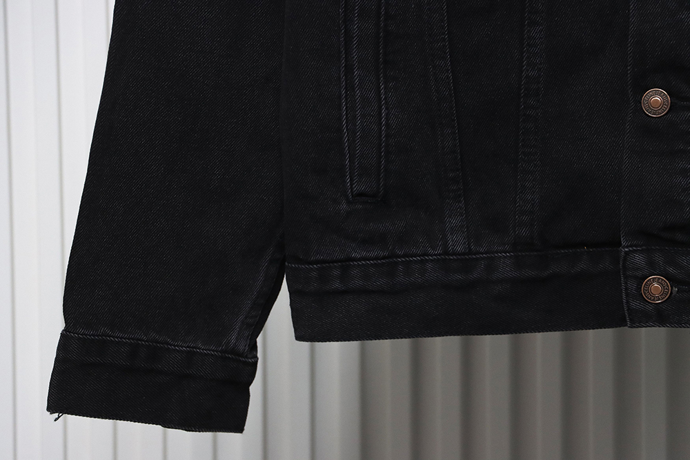 Ce**e fake two piece hooded denim jacket