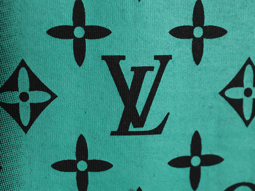 l0*is V*t0n square green full print short-sleeved t-shirt