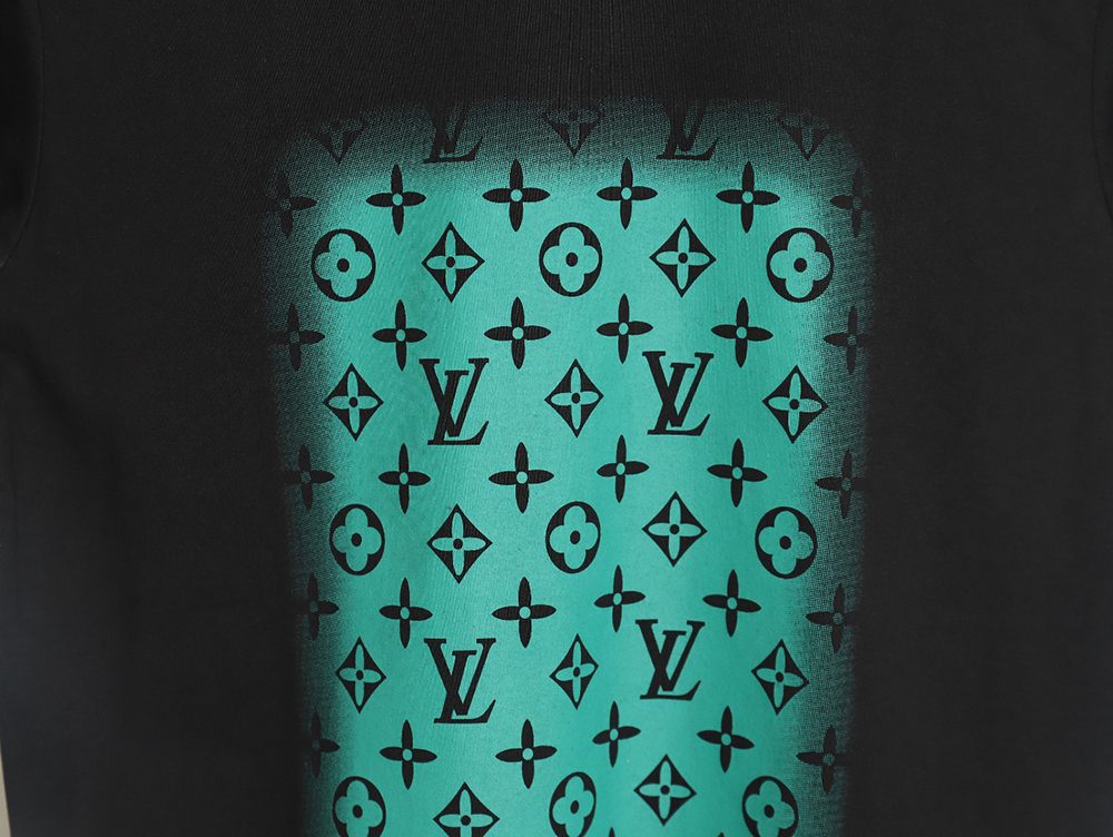 l0*is V*t0n square green full print short-sleeved t-shirt