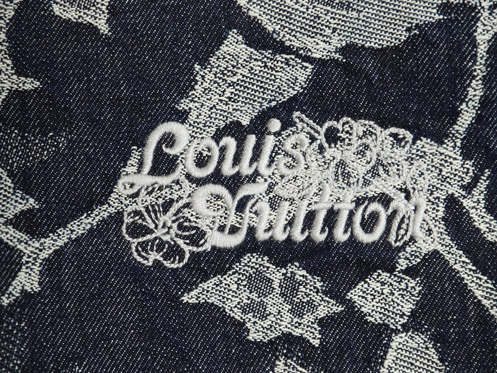 l0*is V*t0n waves floral jacquard denim short-sleeved shirt