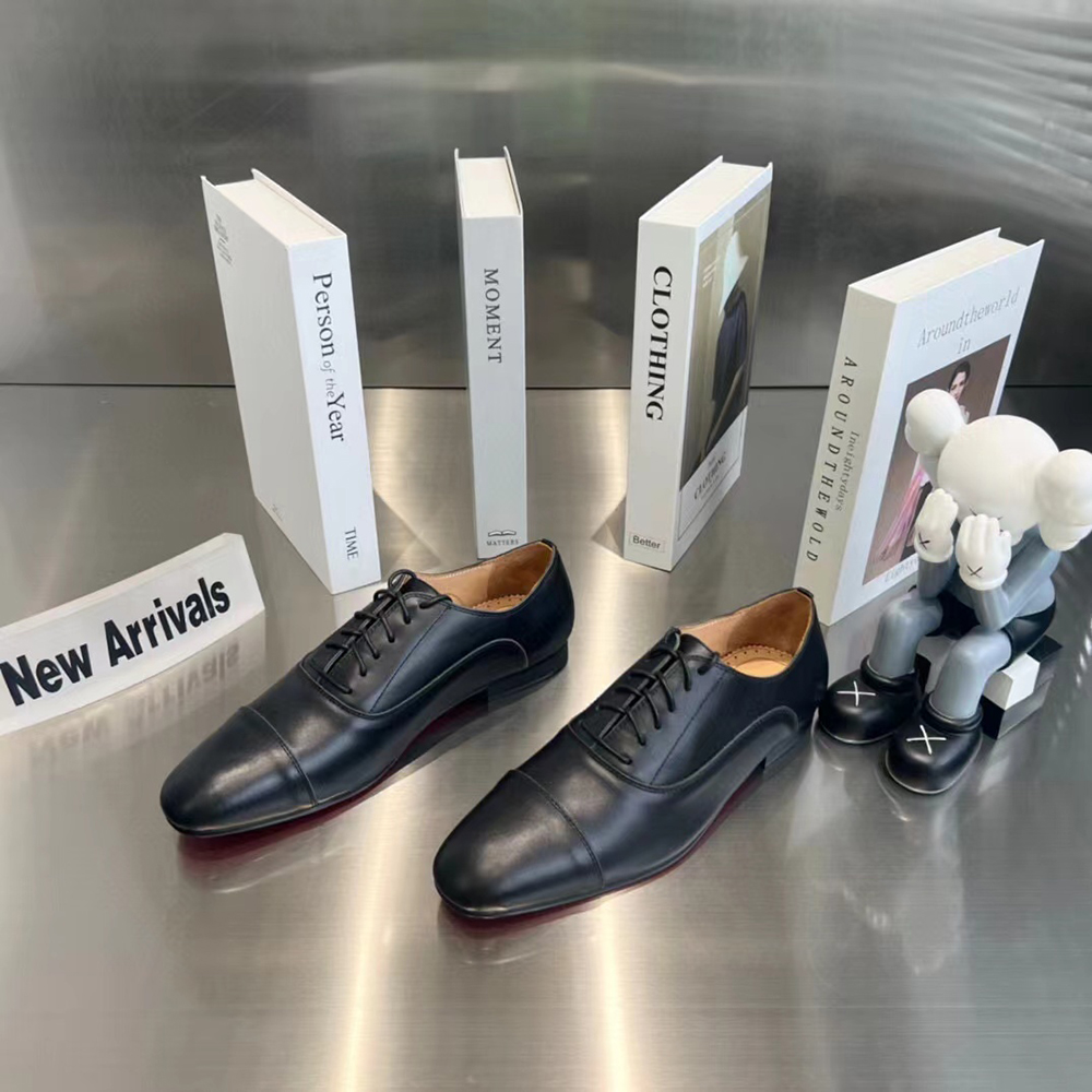 Ch**an louboutin men greggo lace-up shoes black