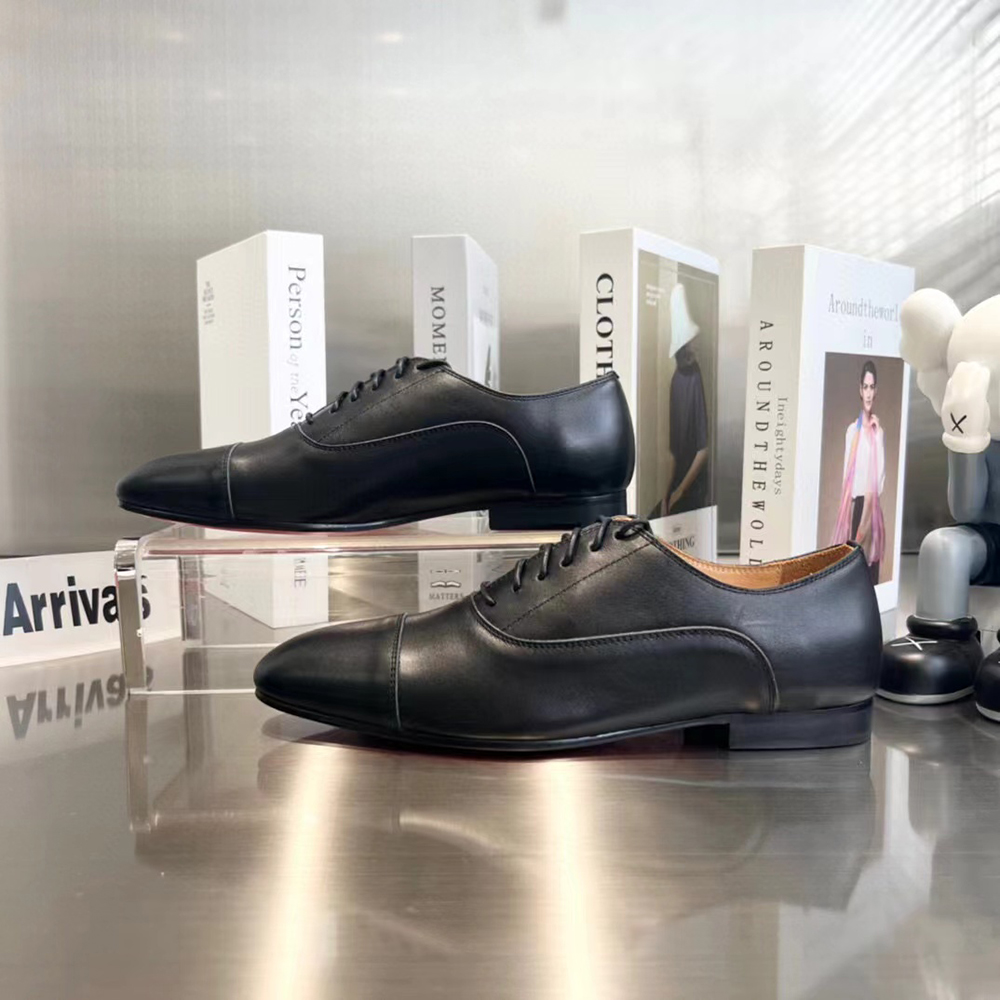 Ch**an louboutin men greggo lace-up shoes black