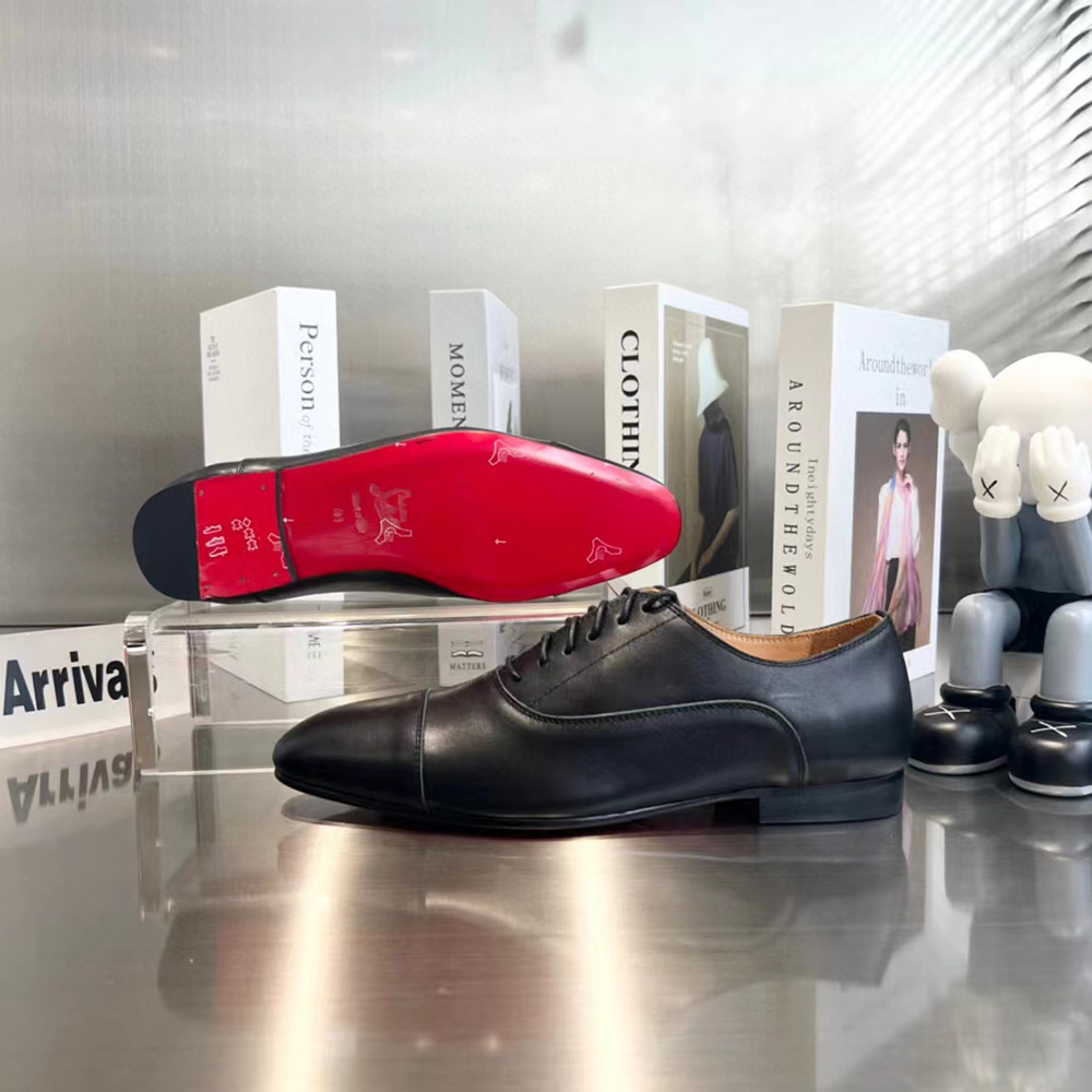 Ch**an louboutin men greggo lace-up shoes black