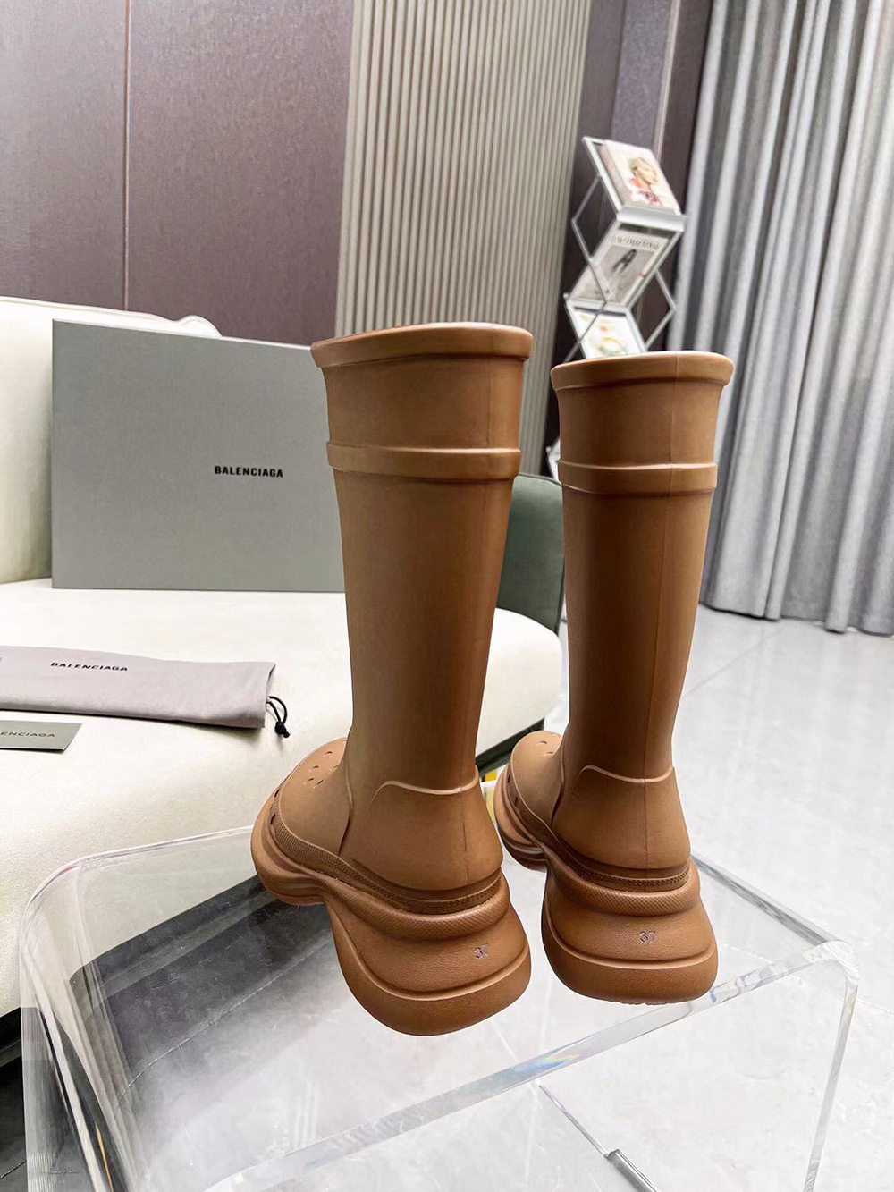 ba*len*cia*ga x Cr*0*s boots brown rubber