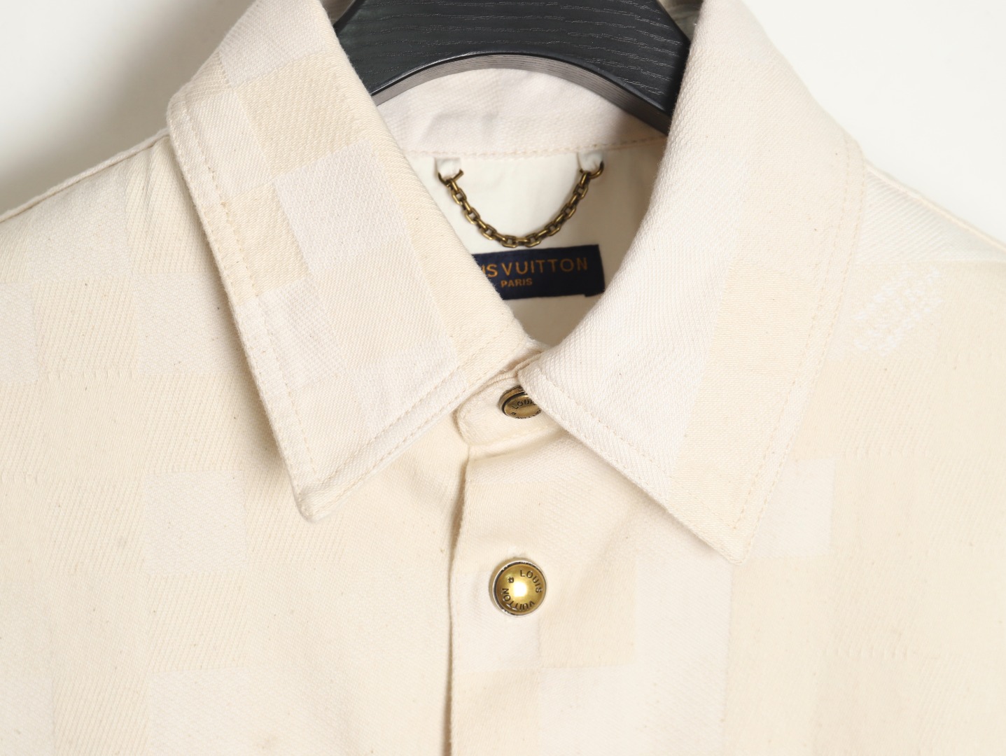 l0*is V*t0n checkerboard short sleeve shirt jacket