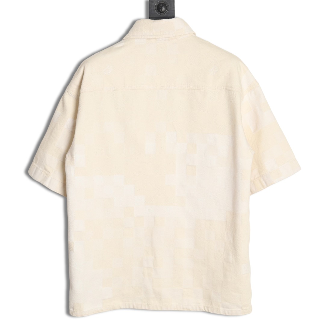 l0*is V*t0n checkerboard short sleeve shirt jacket