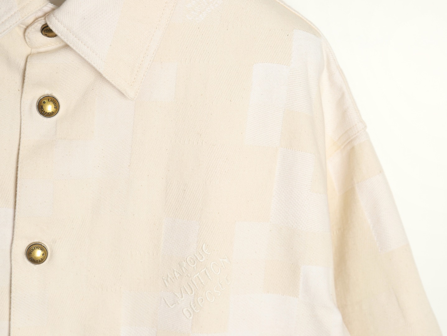 l0*is V*t0n checkerboard short sleeve shirt jacket