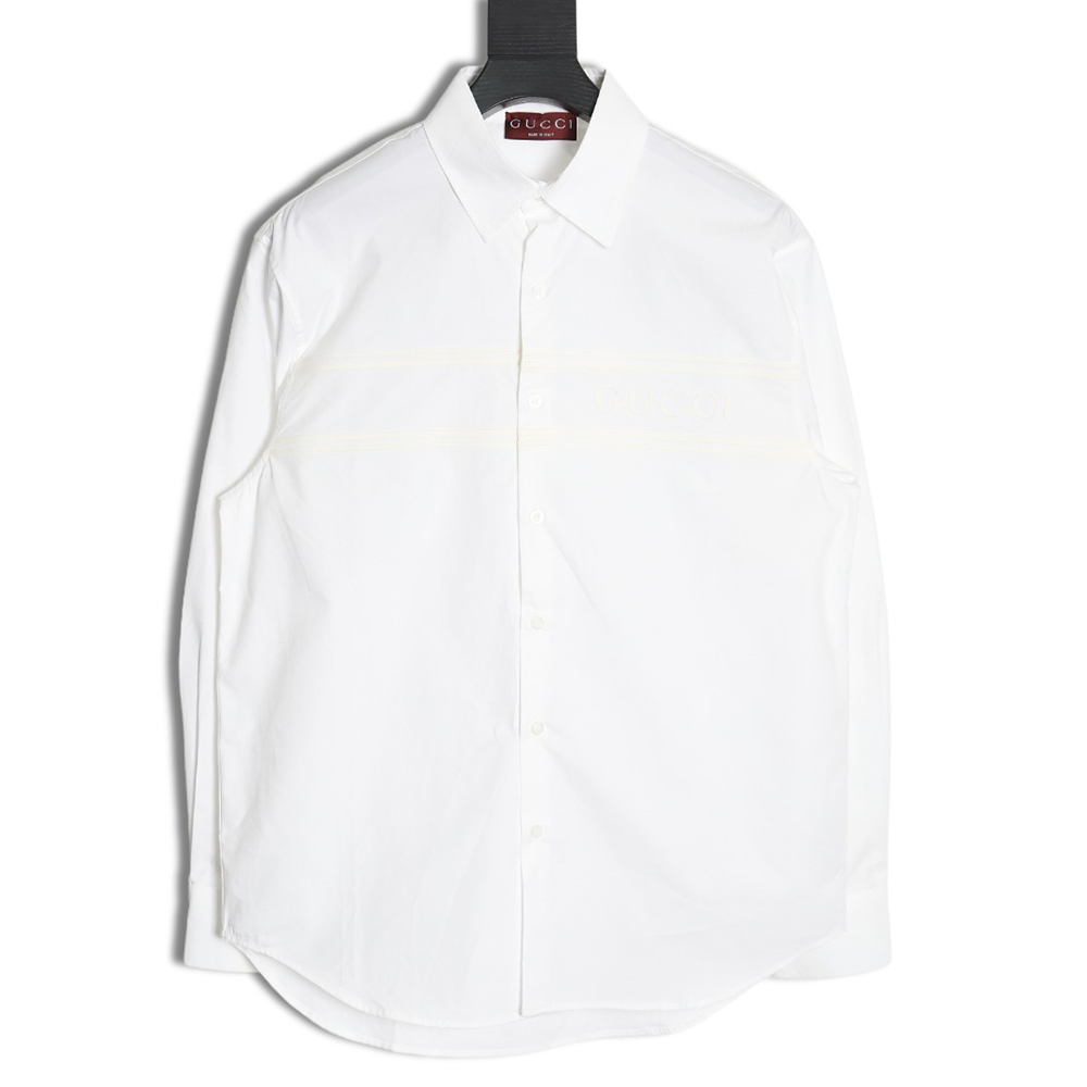 G*u*i embossed lettering long-sleeved shirt