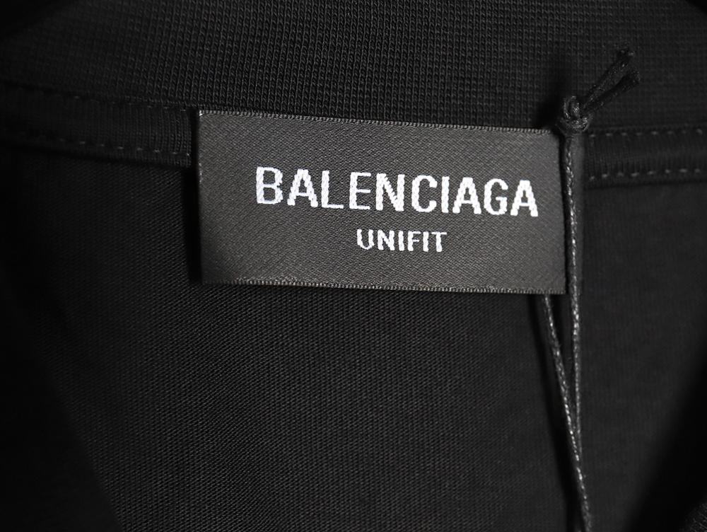 Ba*len*cia*ga lettering rhinestone short sleeve t-shirt