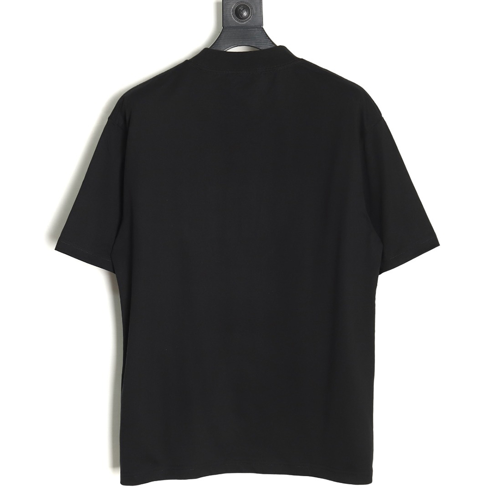 Ba*len*cia*ga lettering rhinestone short sleeve t-shirt