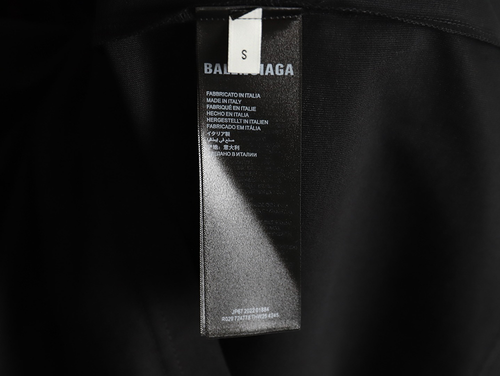 Ba*len*cia*ga lettering rhinestone short sleeve t-shirt