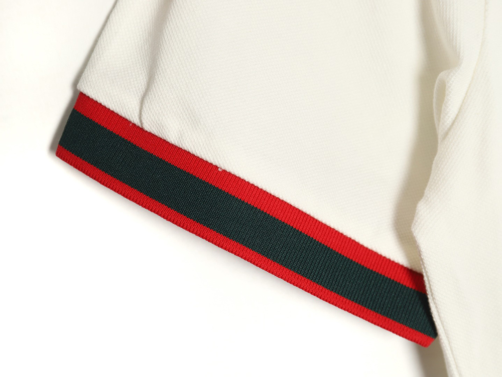 G*u*i green double g embroidered short sleeve polo shirt