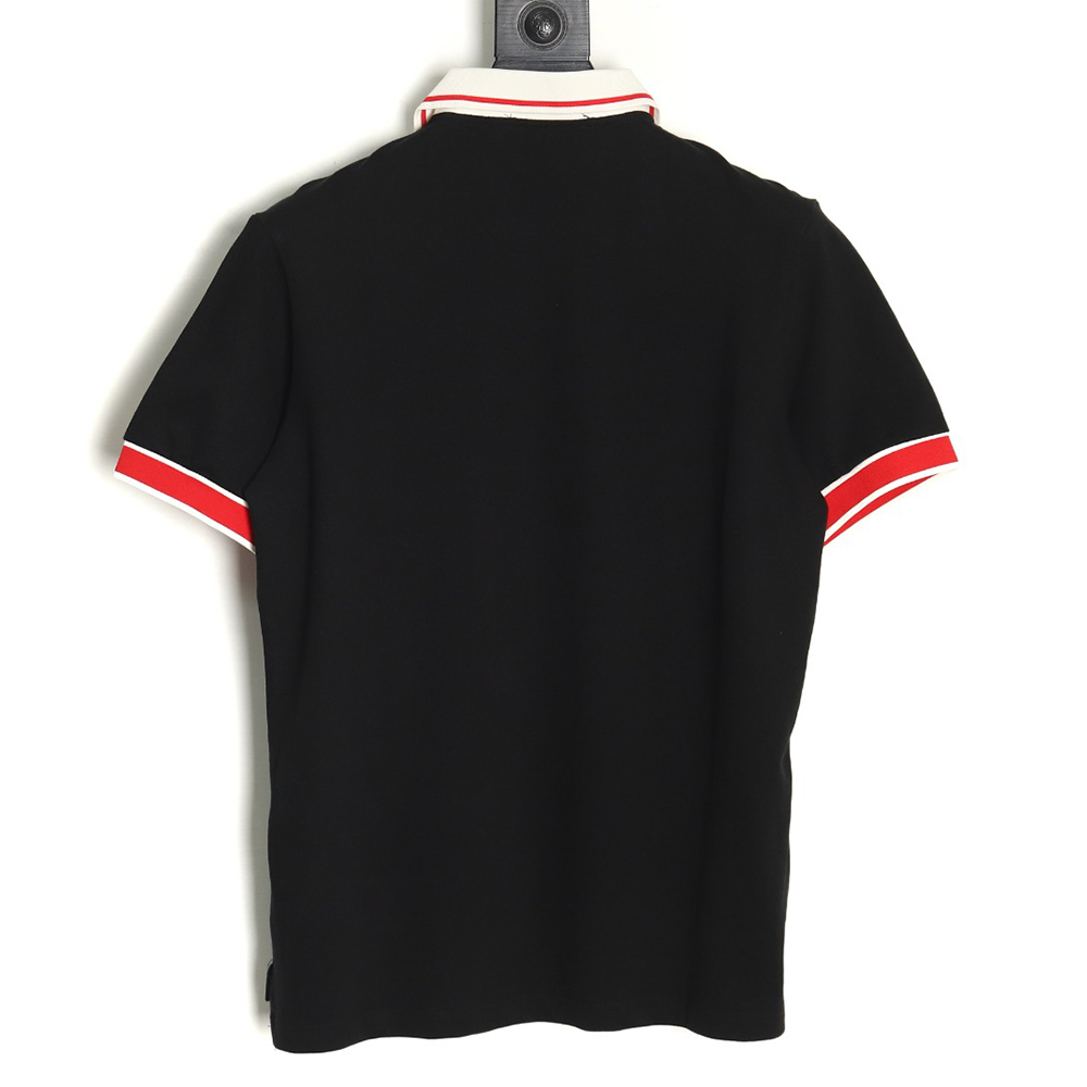 G*u*i short-sleeved polo shirt with red cuffs and double g embroidery tsk1