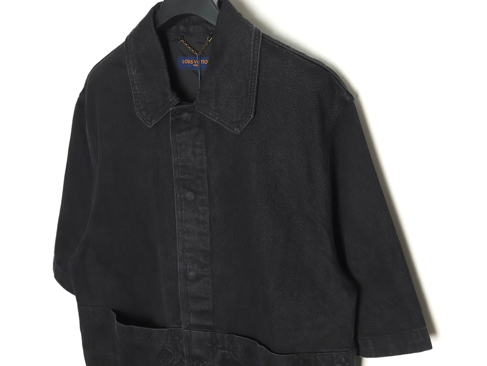 l0*is V*t0n embossed denim short-sleeved shirt