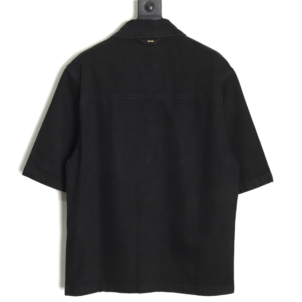 l0*is V*t0n embossed denim short-sleeved shirt