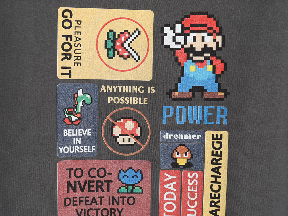 the nor*h F**e co-branded short-sleeved shirt with mario print tsk1