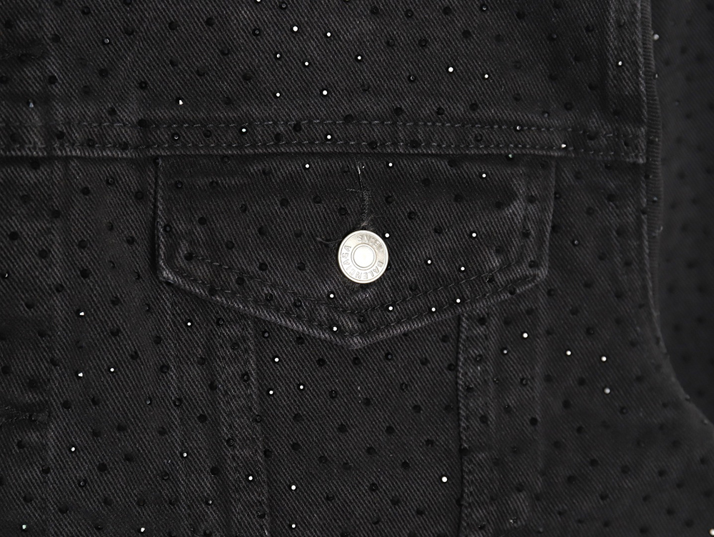 Ba*len*cia*ga vintage distressed starry rhinestone washed denim tsk1