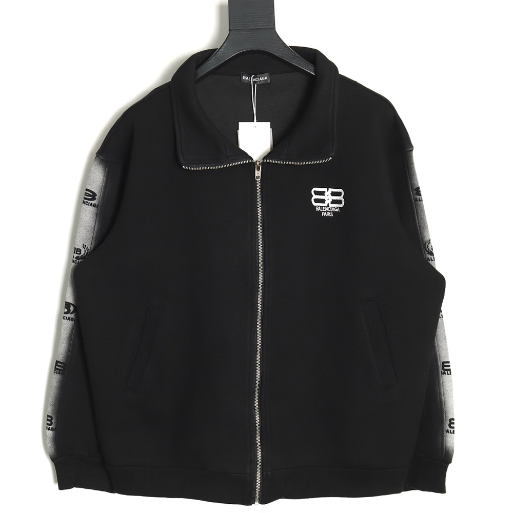 Ba*len*cia*ga washed lock embroidered jacket