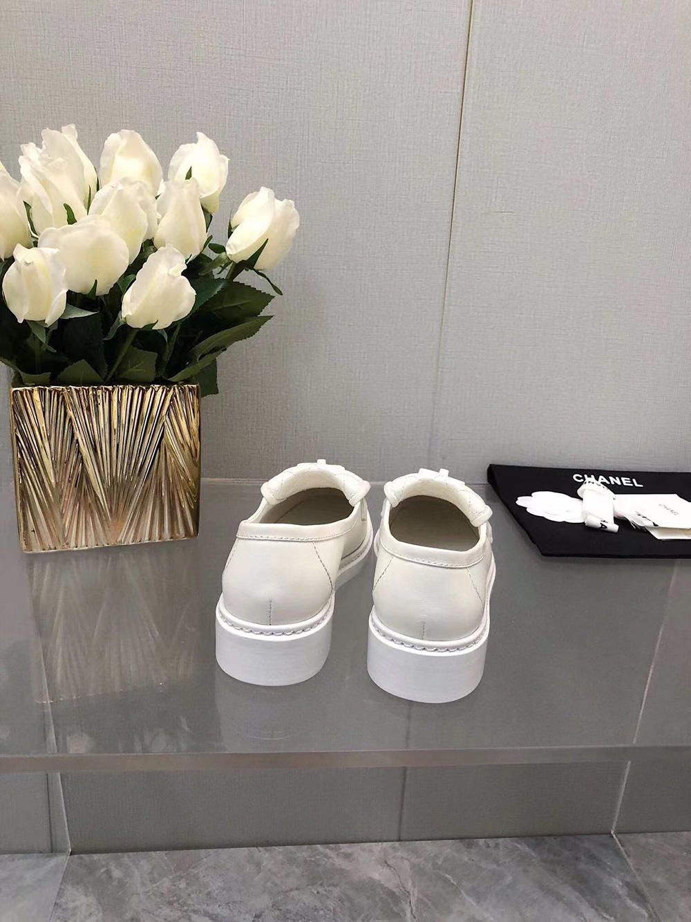 Ch*el cc leather loafers