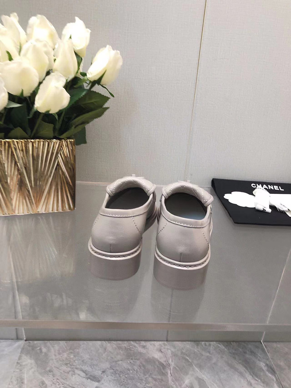 Ch*el cc leather loafers