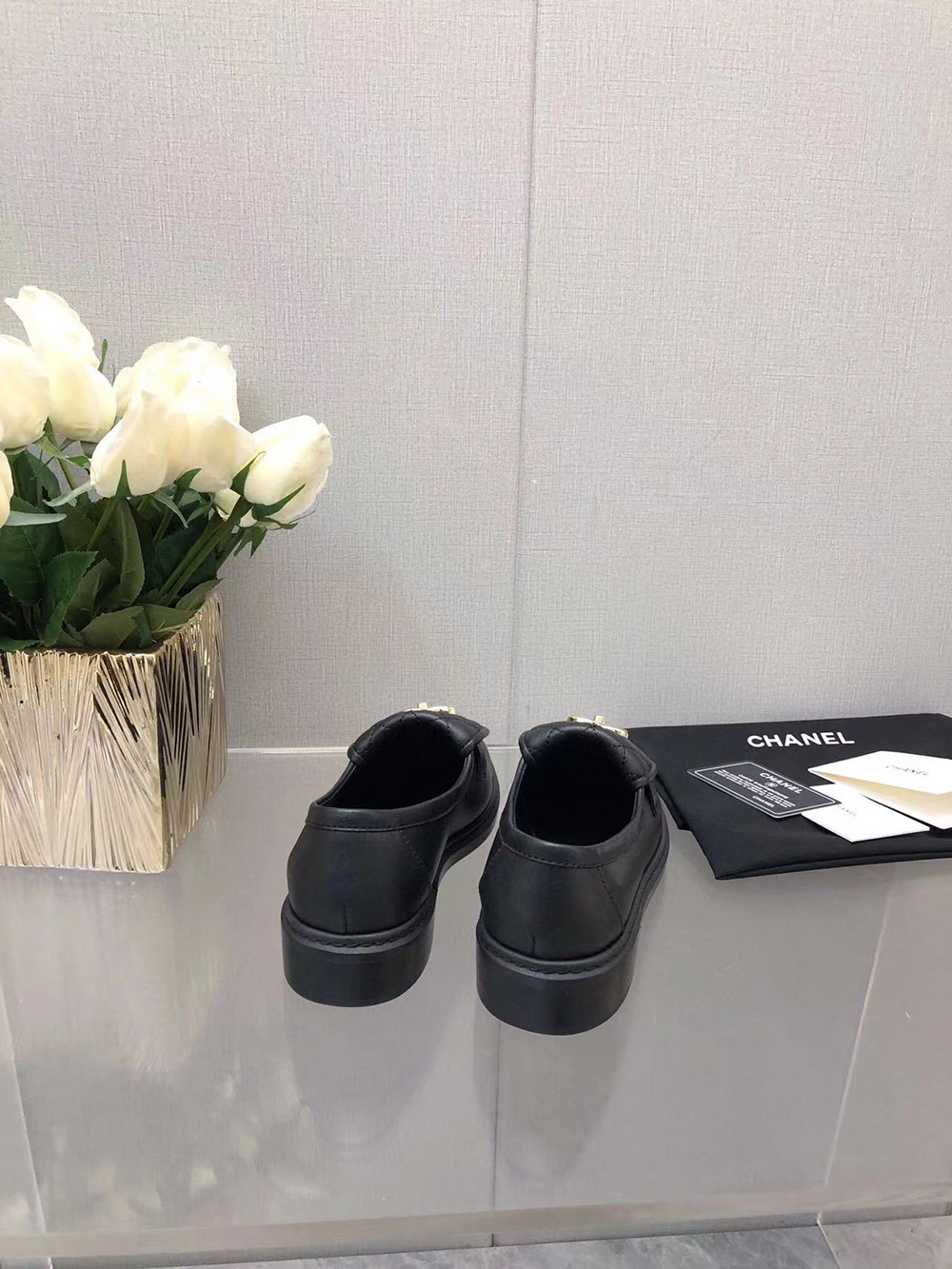 Ch*el cc leather loafers