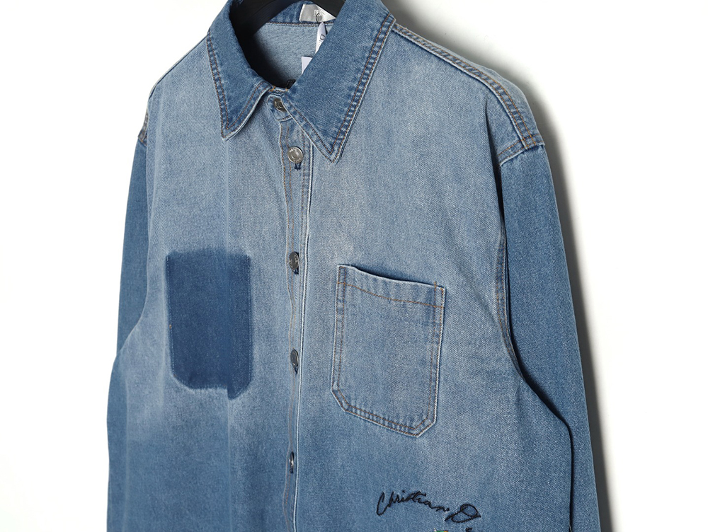 D*or dr men 24fall lily of the valley denim shirt
