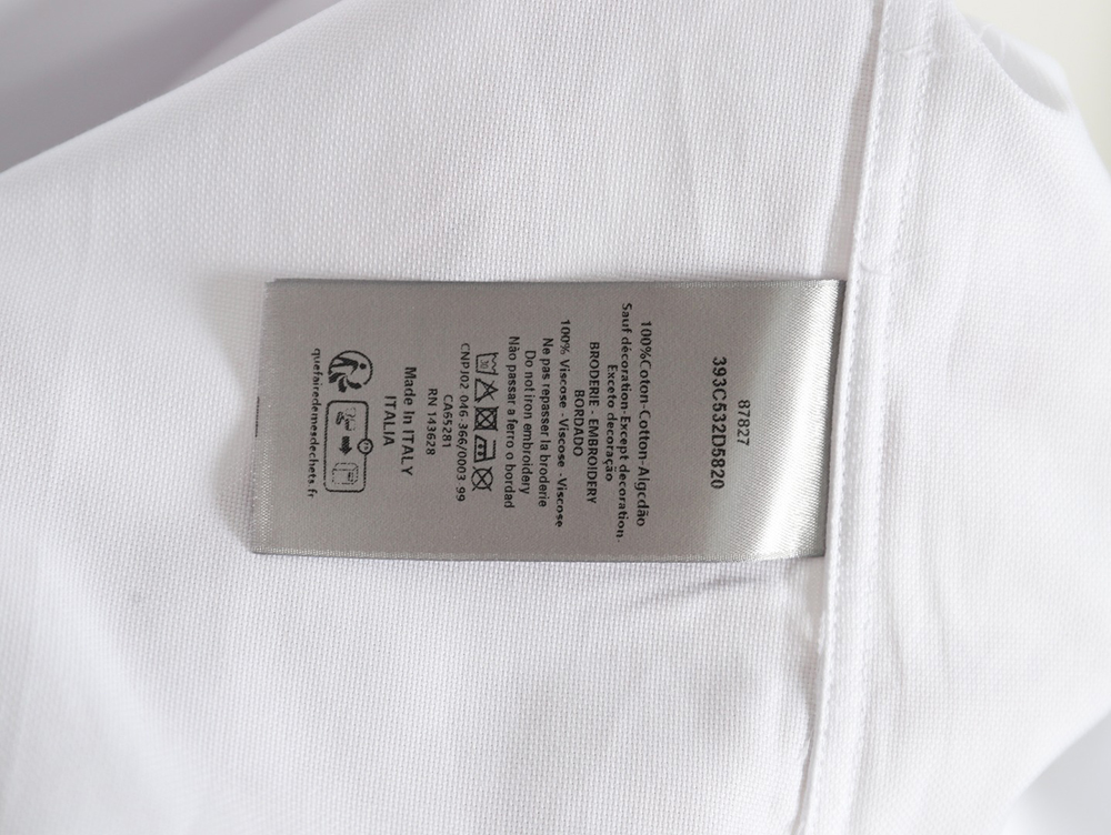 D*or short-sleeved shirt with heart embroidery on pockets