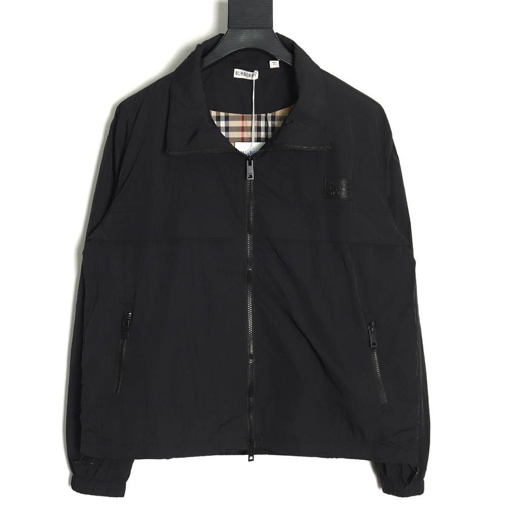 B**rry checked jacket with chest logo lining