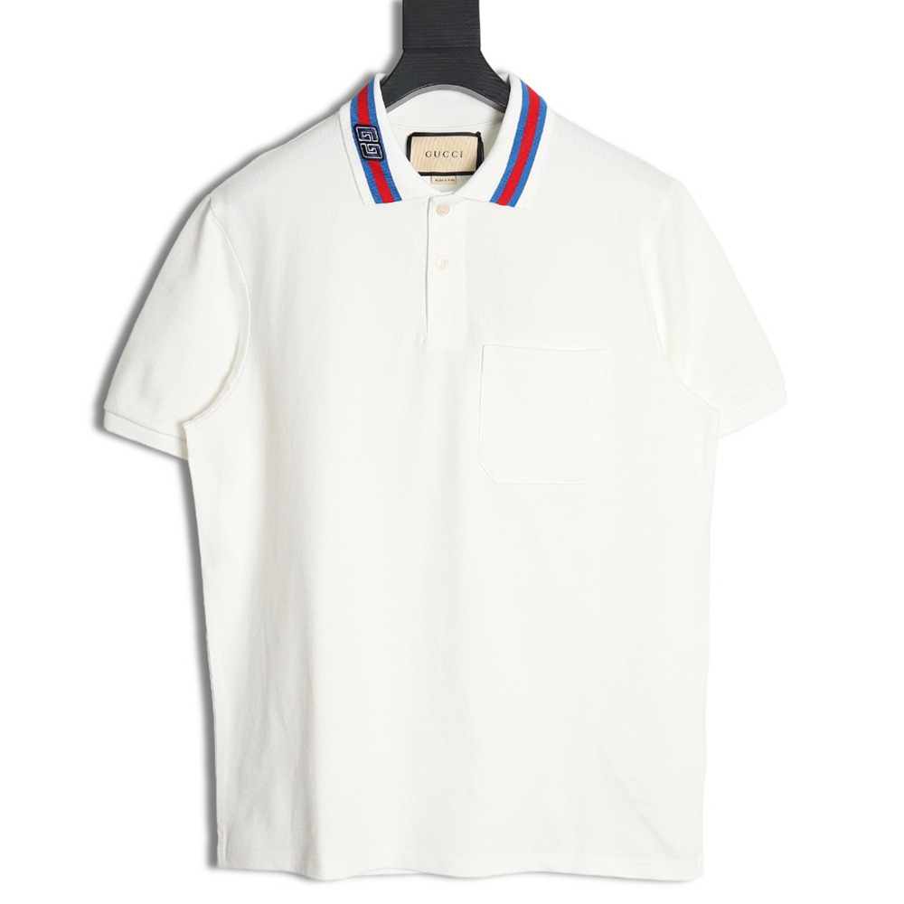 G*u*i gg embroidered short-sleeved polo shirt