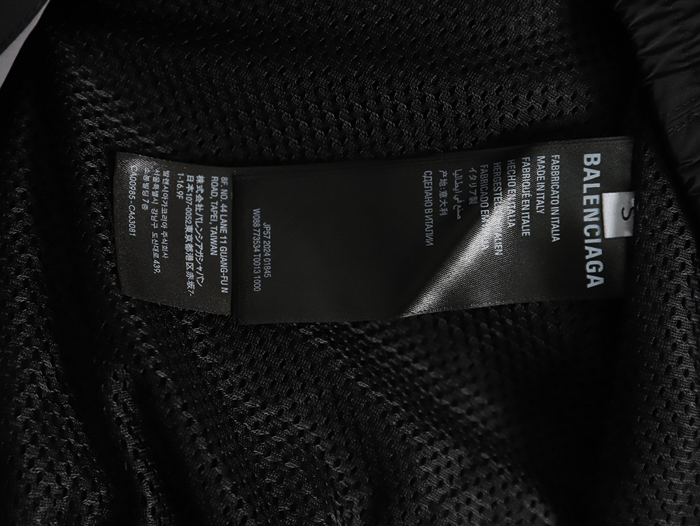 Ba*len*cia*ga 3b black and blue stitching stand collar jacket