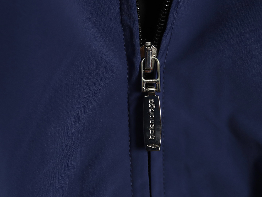 Ba*len*cia*ga 3b black and blue stitching stand collar jacket