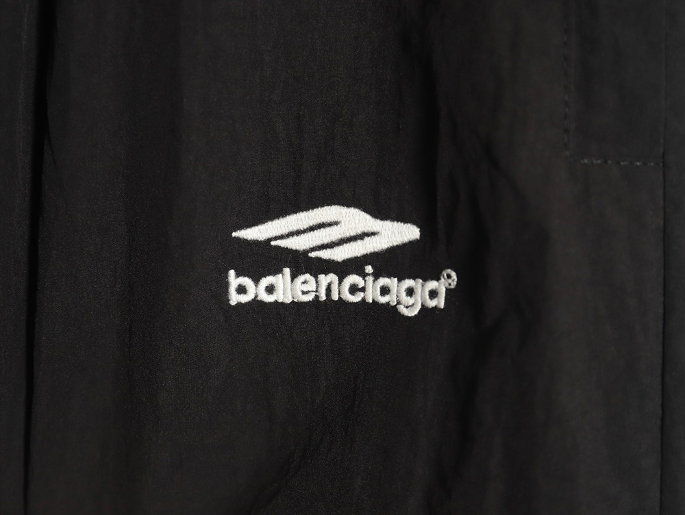 Ba*len*cia*ga 3b embroidered all-black sports suit trousers