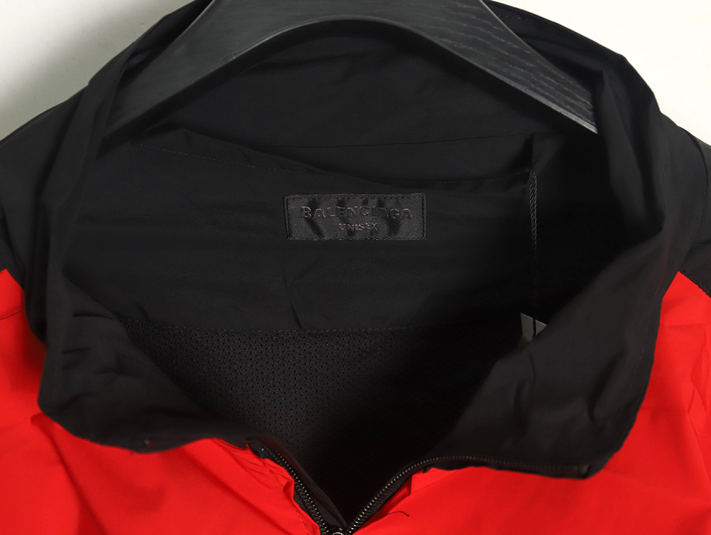 Ba*len*cia*ga 3b red and blue patchwork jacket
