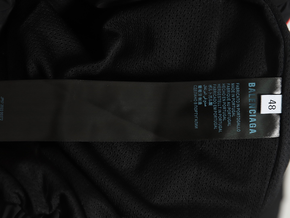 Ba*len*cia*ga 3b red and blue patchwork jacket