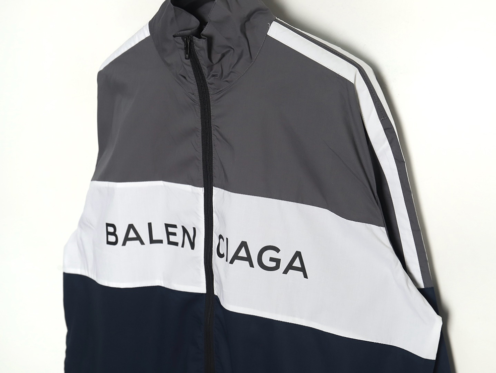 Ba*len*cia*ga patchwork slogan windbreaker jacket
