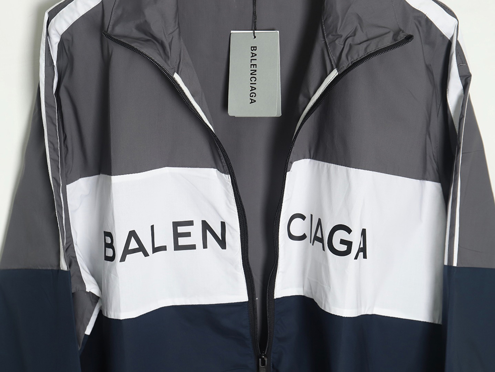 Ba*len*cia*ga patchwork slogan windbreaker jacket