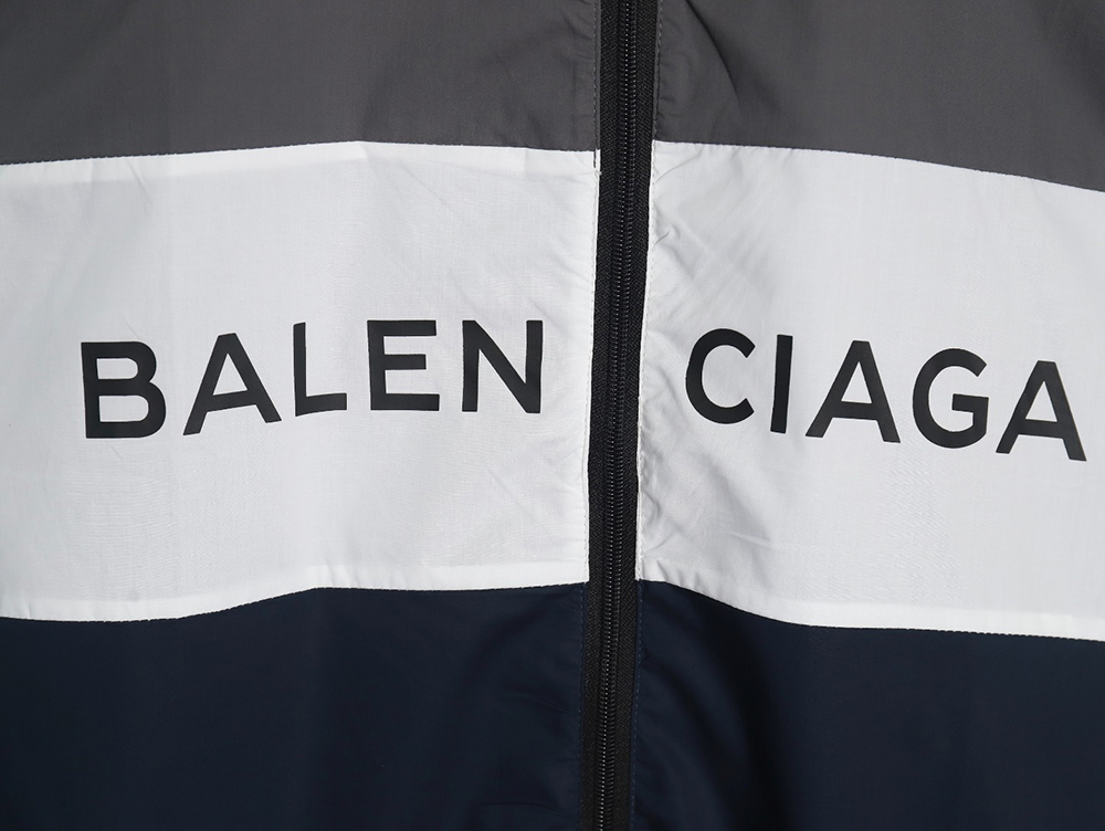 Ba*len*cia*ga patchwork slogan windbreaker jacket