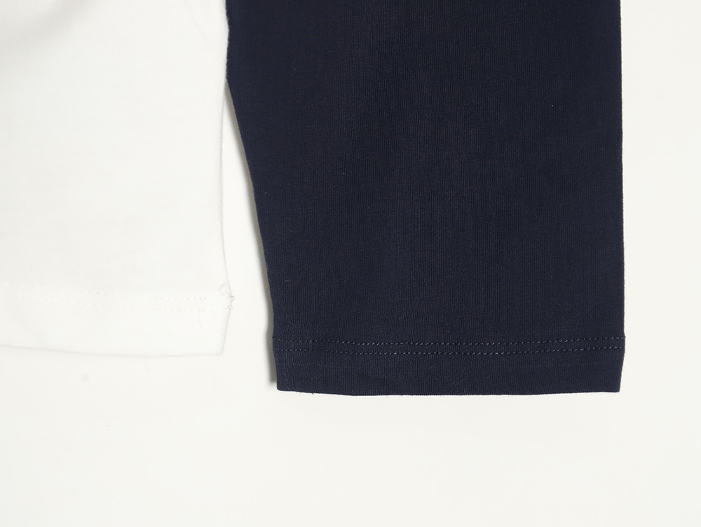 Ce**e flocked letter patchwork long-sleeved t-shirt