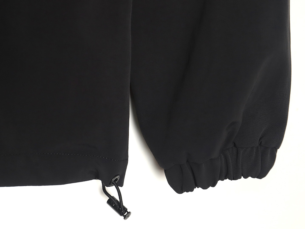 Ch*el embroidered slogan vintage zipper trench coat tsk1