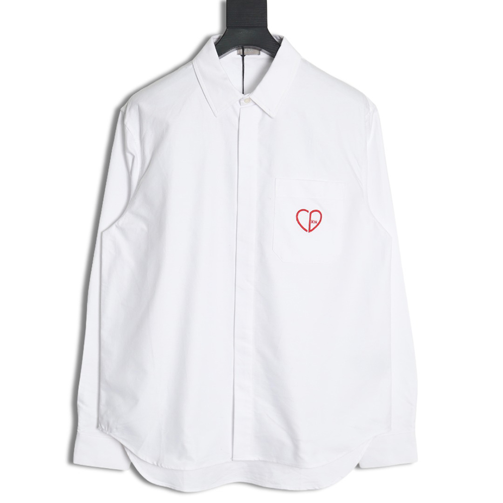 D*or heart embroidered long-sleeved shirt