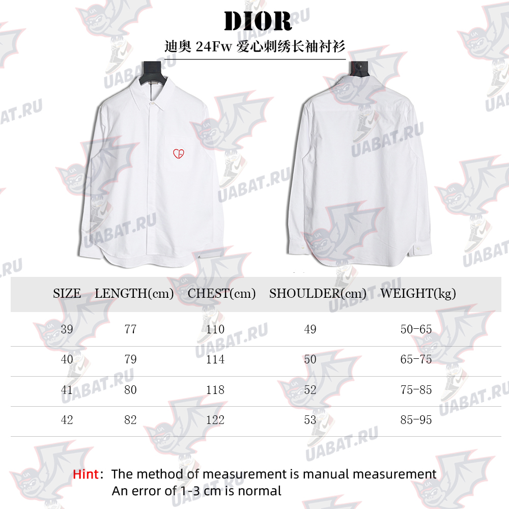 D*or heart embroidered long-sleeved shirt