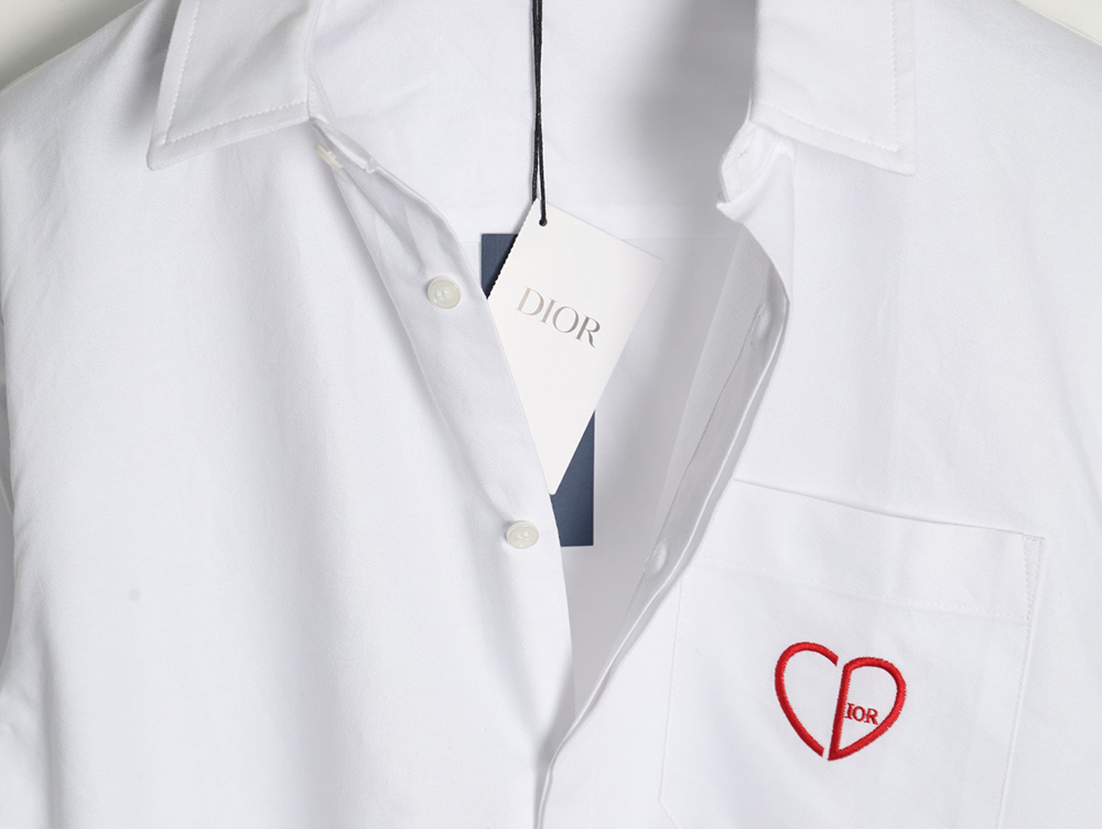 D*or heart embroidered long-sleeved shirt