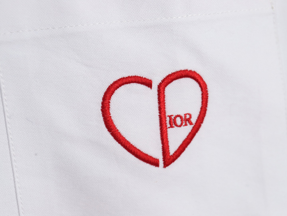 D*or heart embroidered long-sleeved shirt