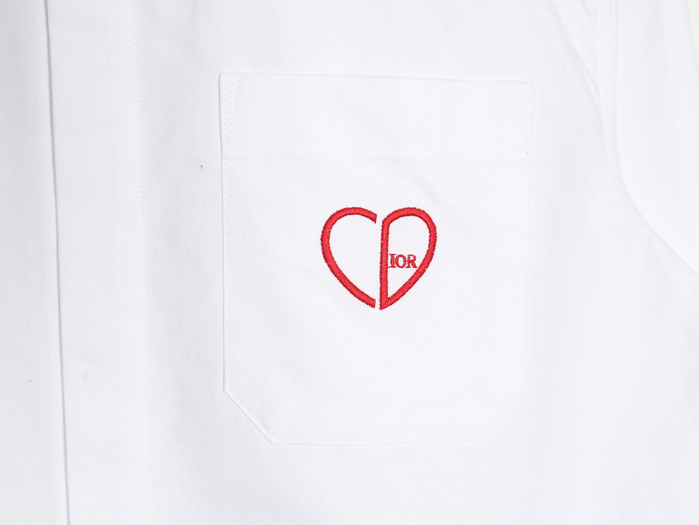 D*or heart embroidered long-sleeved shirt