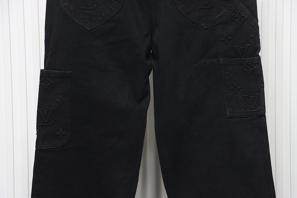 l0*is V*t0n embossed denim overalls