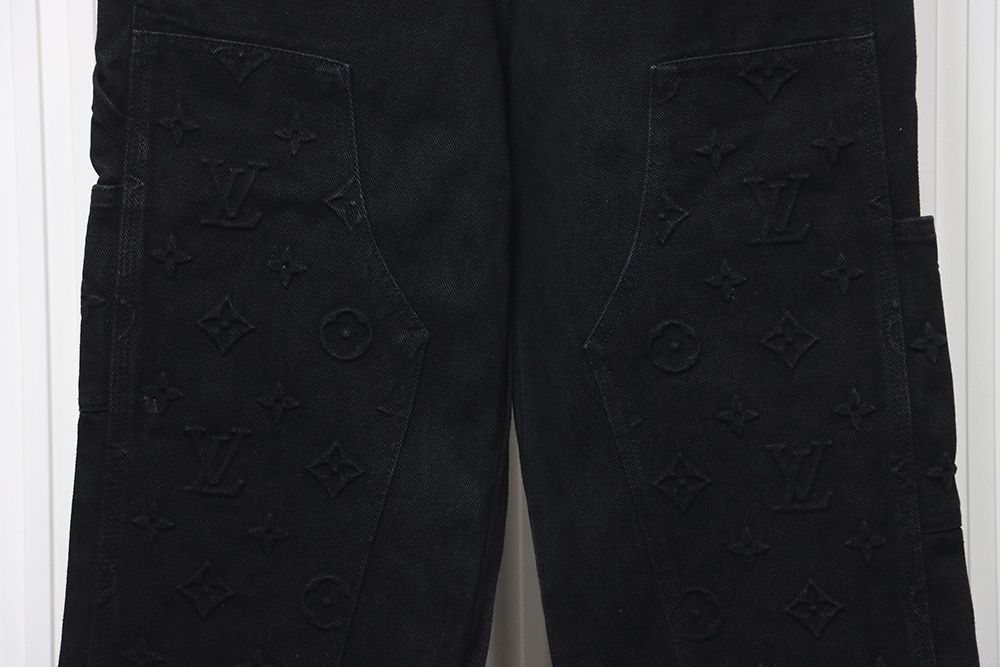 l0*is V*t0n embossed denim overalls