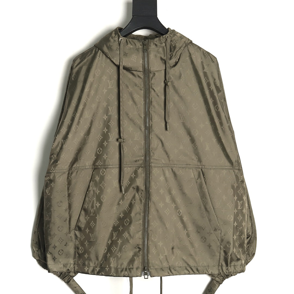 l0*is V*t0n monogram full print trench coat zipper jacket tsk1