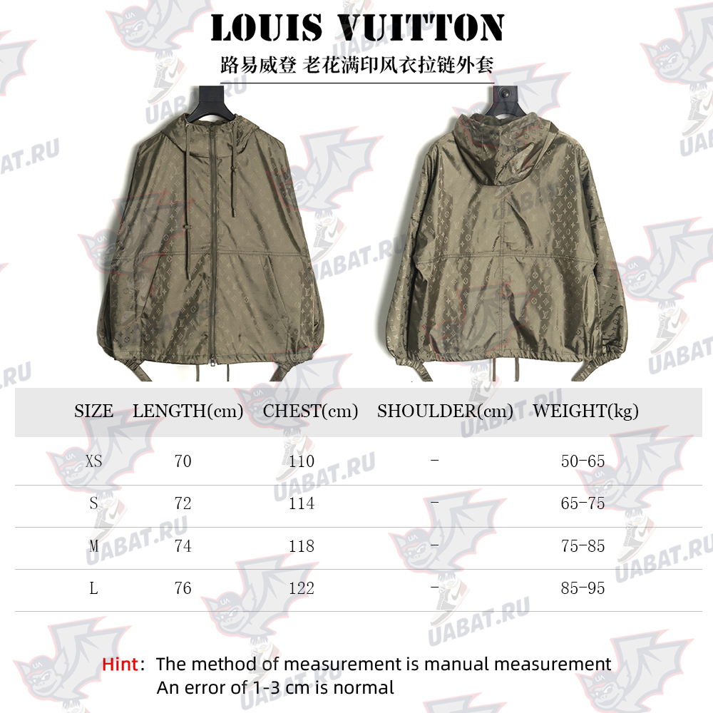 l0*is V*t0n monogram full print trench coat zipper jacket tsk1
