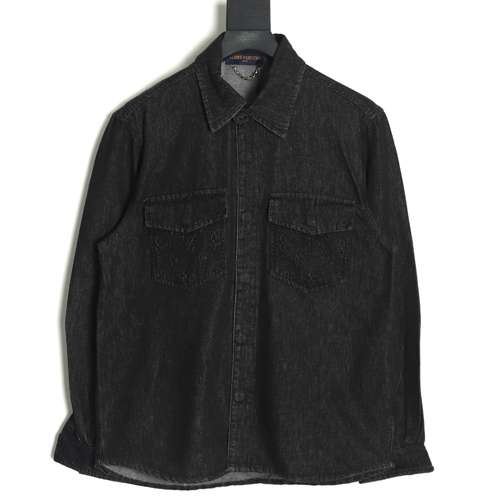 l0*is V*t0n pocket embossed denim jacket shirt